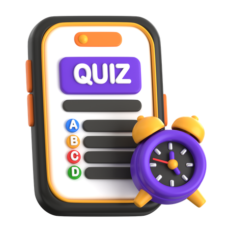 Mobile Quiz App with Timer  3D Icon