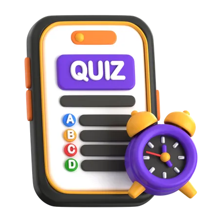 Mobile Quiz App with Timer  3D Icon