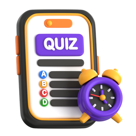 Mobile Quiz App with Timer  3D Icon