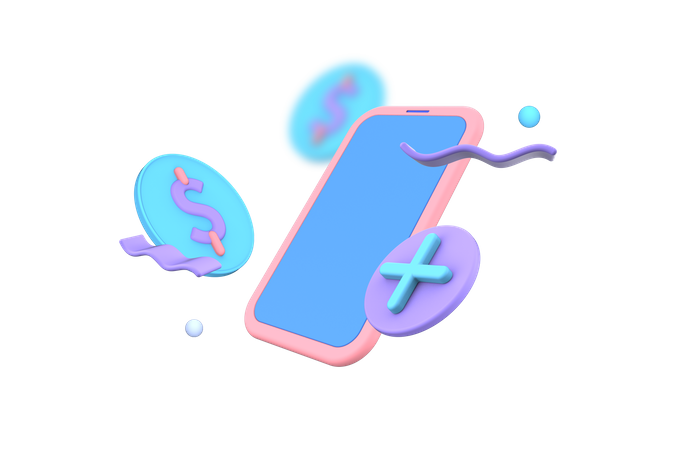 Mobile recharge  3D Illustration