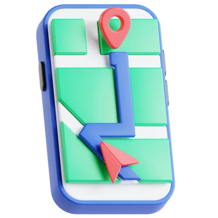 Mobile Route 3 D Icon 3D Icon