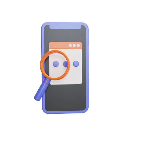 Mobile Search  3D Icon