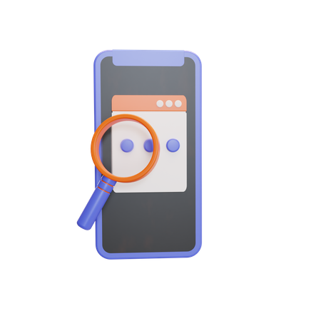 Mobile Search 3D Icon