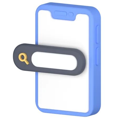 Search On Mobile Phone 3D Icon