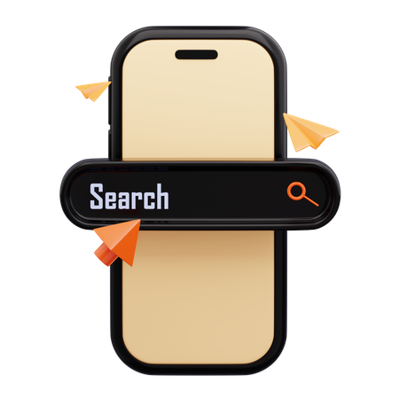 Mobile Search Bar  3D Icon