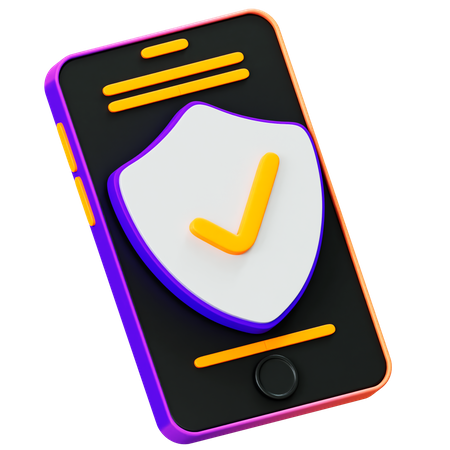 Mobile Secuirty  3D Icon