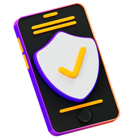 Mobile Secuirty  3D Icon