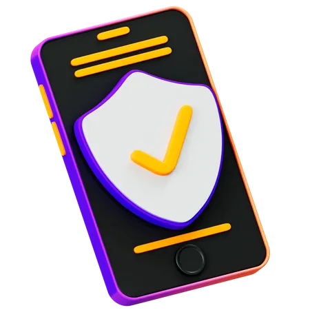 Mobile Secuirty 3D Icon