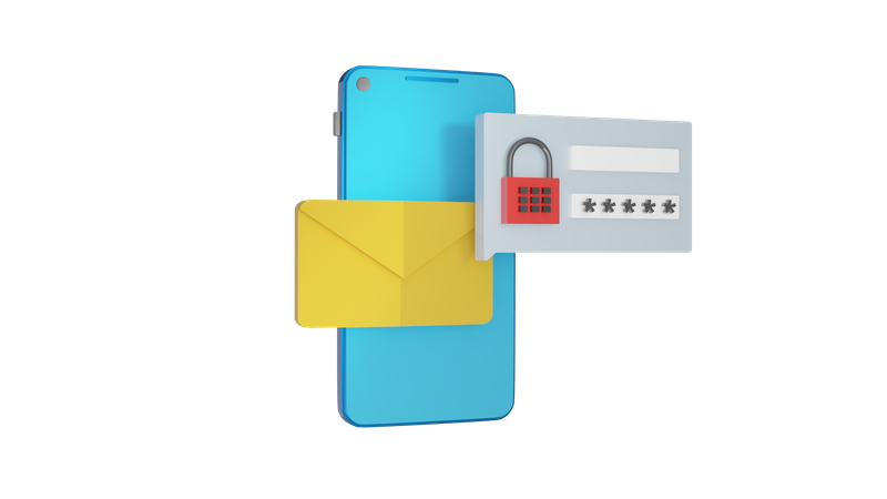 Mobile Secure Message  3D Icon