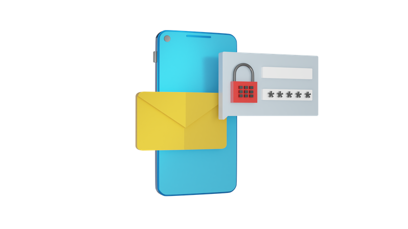 Mobile Secure Message 3D Icon