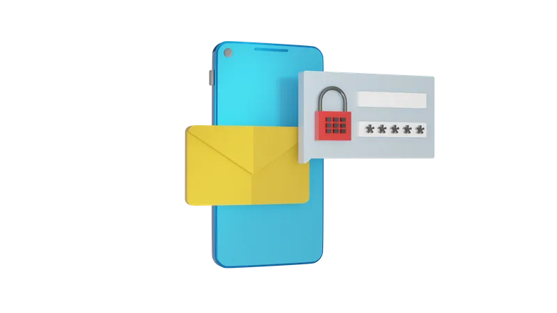 Mobile Secure Message  3D Icon