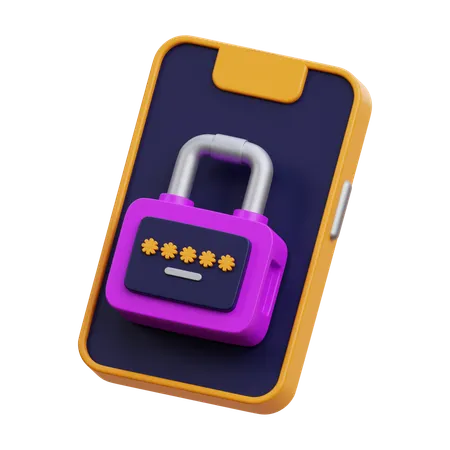 Mobile Security 3 D Render Icon Illustration 3D Icon