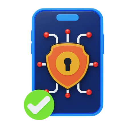 Mobile Security 3 D Icon Mobile Device Security 3 D Icon 3D Icon