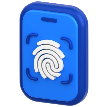 3 D Icon Of Mobile Finger Lock 3D Icon