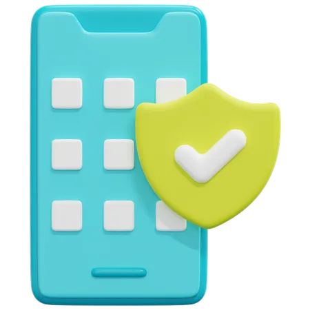 Mobile Security  3D Icon