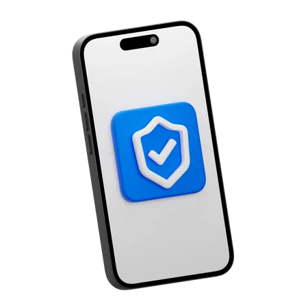 Mobile Security  3D Icon
