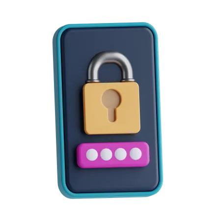 Mobile Security  3D Icon