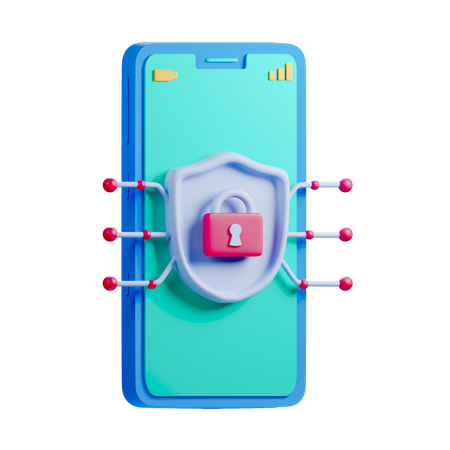 Mobile Security  3D Icon