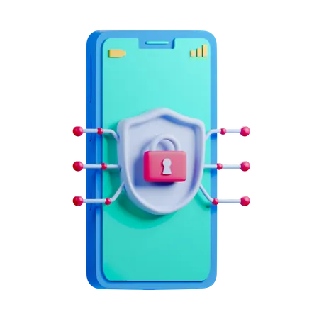 Mobile Security  3D Icon