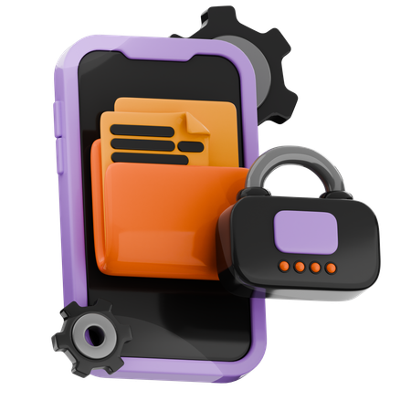 Mobile Security  3D Icon