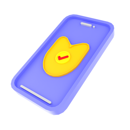 Mobile security  3D Icon