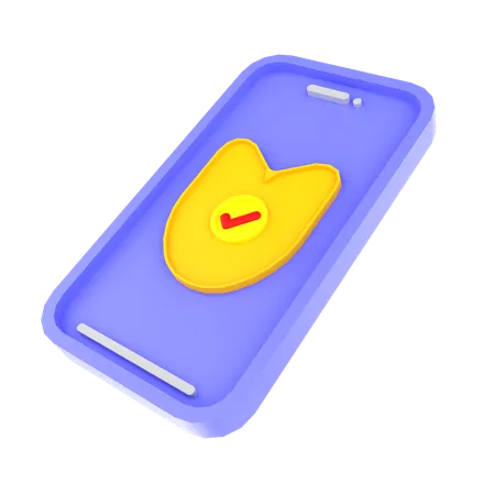 Mobile security  3D Icon