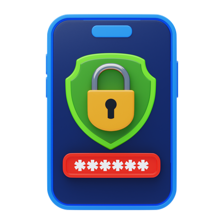 Mobile Security  3D Icon