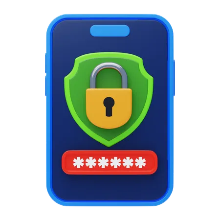 Mobile Security  3D Icon