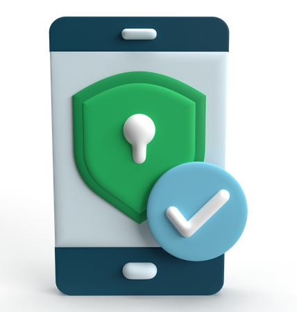 Mobile Security  3D Icon