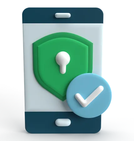 Mobile Security  3D Icon