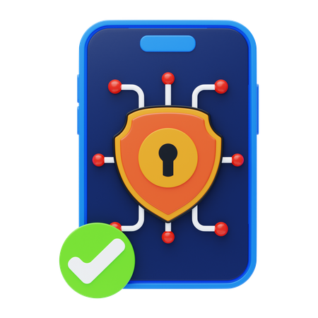 Mobile Security  3D Icon