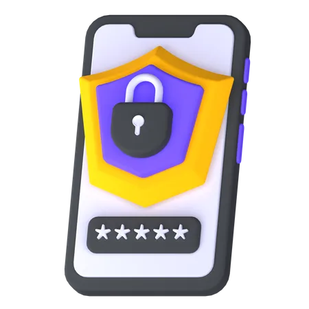 Mobile Security  3D Icon