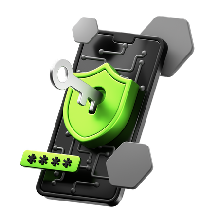 Mobile Security  3D Icon