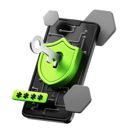 Mobile Security  3D Icon