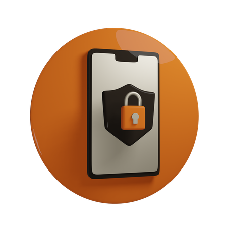 Mobile Security  3D Icon