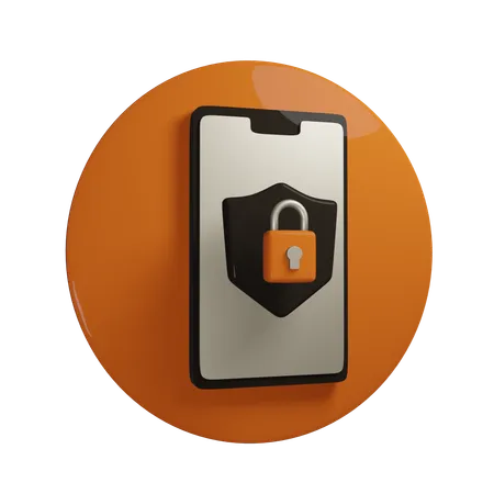 Mobile Security  3D Icon