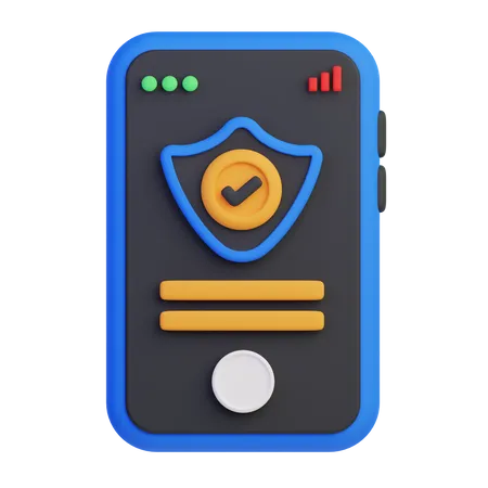 Mobile Security  3D Icon