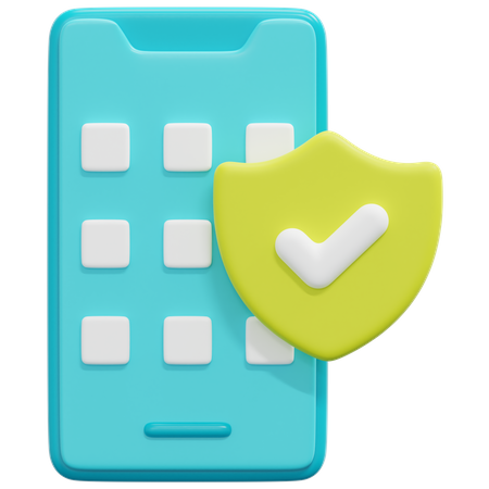Mobile Security  3D Icon