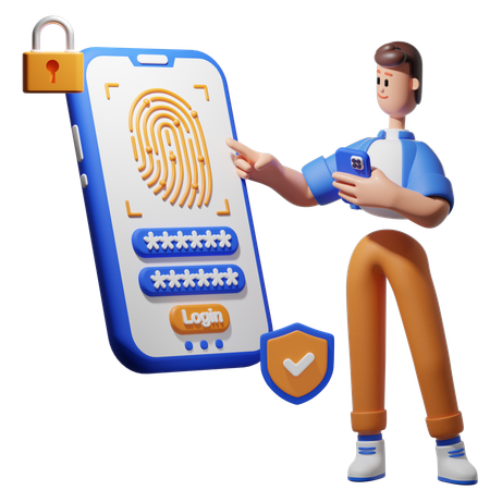 Mobile Security  3D Illustration