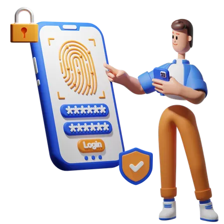 Mobile Security  3D Illustration