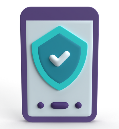 Mobile Security  3D Icon