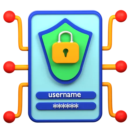 Mobile Security 3 D Icon Illustration 3D Icon