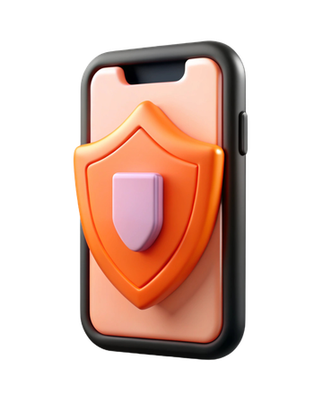 Mobile Security Shield  3D Icon