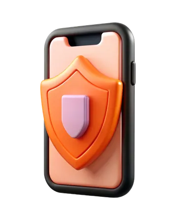 Mobile Security Shield  3D Icon