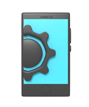 3 D Icon Of Setting Phone Screen 3D Icon