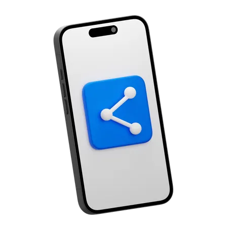 Mobile Share  3D Icon