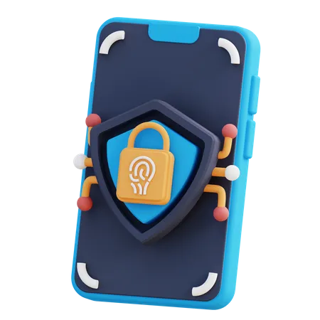 3 D Illustration Of Mobile Security 3D Icon