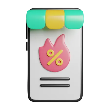 Mobile Shop Ecommerce 3D Icon
