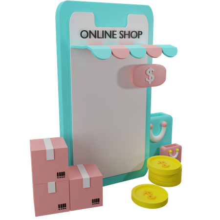 Mobile Shop  3D Illustration