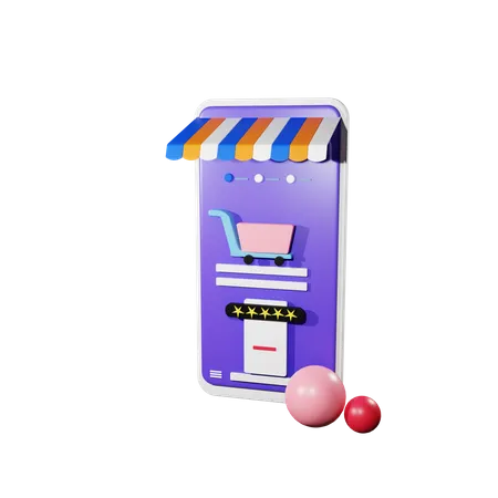 Mobile Shop 3 D Illustration Contains PNG BLEND And OBJ 3D Illustration